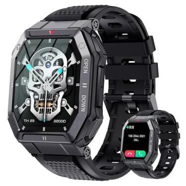 Imagem de Smartwatch Relógio inteligente tático militar HD de 1,85" Resistente à Água IP67 Receba Notificações com Funções Esportivas