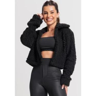 Imagem de Casaco Flanelado Feminino Jaqueta Cropped Teddy Peluciado Mvb Modas-Feminino