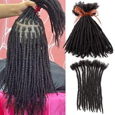 Imagem de Orientfashion Espaços texturizados 20-76 cm 0,4 0,6 e 0,8 opções de espessura extensões de cabelo humano 100% real para homens/mulheres cabeça inteira feita à mão extensões permanentes loc pacotes podem ser tingidos descoloridos enrolados e torcidos, incluindo agulhas e pente livres (100 fios, 0,6 c