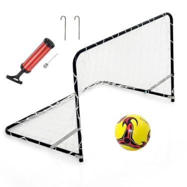 Imagem de Trave Gol de Futebol de Ferro Super Campeões M c/1 pç com Fixador, Bola e Bomba SAG TOYS