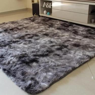 Imagem de Tapete Grande Para Sala de Estar Peludo (Cinza Mesclado)