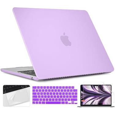 Imagem de TWOLSKOO Capa para MacBook Air de 13,6 polegadas M4 versão 2025-2022 M4 A3240 M3 A3113 M2 A2681, capa rígida de plástico, película de trackpad, capa de teclado e película de tela para MacBook Air de