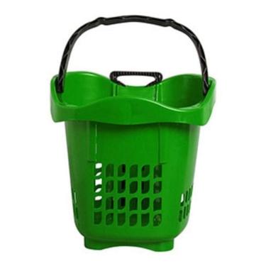 Imagem de Kit 3Un Cestas 30 Litros Cestinha Mercado Com Rodinha