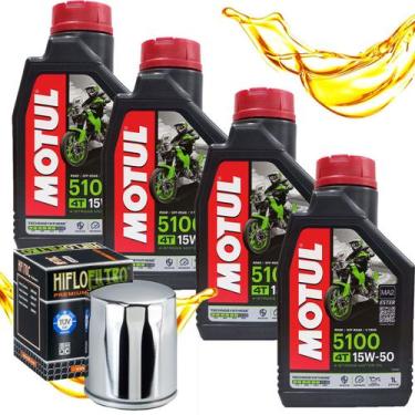 Imagem de Troca De Oleo Harley Fat Boy Low 4 Lts Motul 15w50 +  Filtro - MOTUL /