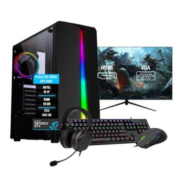 Imagem de Pc gamer completo i5 gtx 1660 ssd 480gb 16gb + monitor 24pl - Amorim T