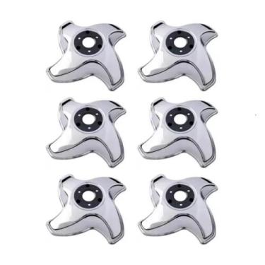 Imagem de 6 Calota 4 Pontas Aro 16 17,5 Metal Caminhao Rodoar - TOP-AR