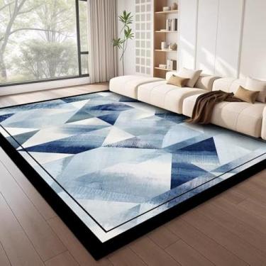 Imagem de Tapetes grandes geométricos estilo nórdico para sala de estar decoração moderna tapete para casa tapete leve luxo quarto tapete, flanela, capacho de porta 8,60x90cm