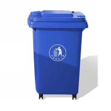 Imagem de Grande Lata Lixo Lata Lixo Ao Ar Livre Com Rodas Tampa 30L 50L 100L 120L Grande Lata Lixo Cozinha Para Varanda Quintal Deck Pátio(Blue,50L)