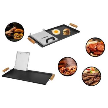 Imagem de Chapa Bifeteira De Ferro Fundido 60x30 Para Fogão Com Prensa - LUDINOX