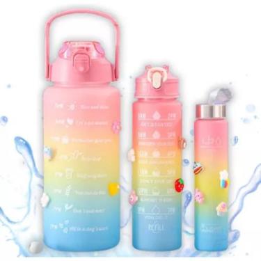 Imagem de Garrafa Térmica Kit C/3 Homem Mulher Crianaça  - Squeeze