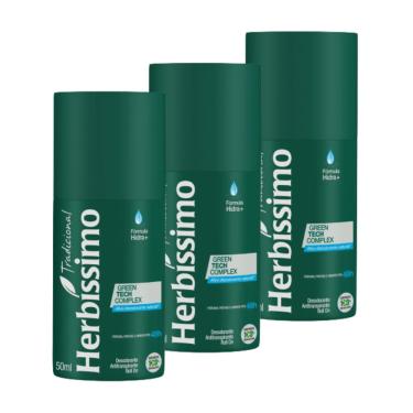 Imagem de Kit Desodorante Roll-On Herbíssimo Tradicional 50Ml - 3 unidades