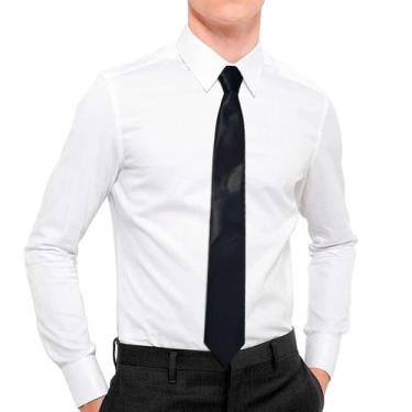 Imagem de Gravata Slim Casamento Executivo Preto Regulável Zíper - anjo da mamãe