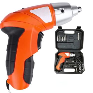 Imagem de Parafusadeira Furadeira Elétrica Sem Fio Recarregável com Kit Maleta 45 Peças