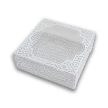 Imagem de 10 Caixas Para 16 Brigadeiros Com Berço, Branco, Em Acetato - Embala C