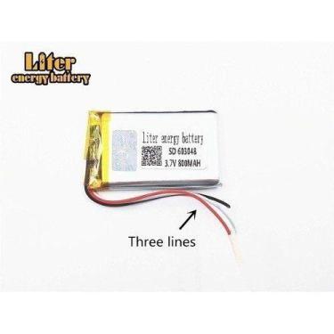 Imagem de (1peca)  Bateria c/ 3,7v 800mah  6mm X 30mm X 48mm 3 FIOS - bgb