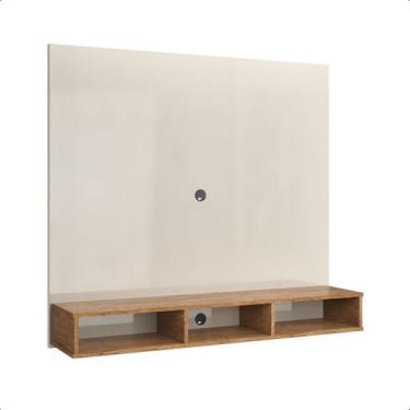 Imagem de Painel para Tv Slim 50 Polegadas Quarto Sala com Nicho Off White/Natur