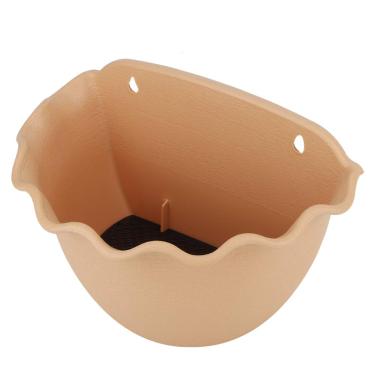 Imagem de Cestos de flores pendurados, vasos de flores Vaso de plantas suspenso com bandeja de drenagem para varanda para bonsai para flores