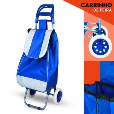Imagem de Carrinho De Feira Dobravel - Suporta 30 Kg - Azul - Nybc
