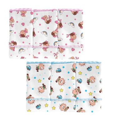 Imagem de Pano de Boca Babete Bebe Turma da Monica 40x34Cm Incomfral, Azul
