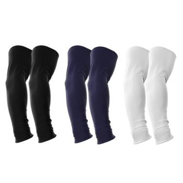 Imagem de Kit 3 Manguitos Proteção Solar Uv Vôlei Ciclismo Protetor Braço Moto -