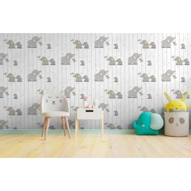 Imagem de Papel de Parede Cinza Elefante - Rolo com 9,50 Metros  Decoração de Lu