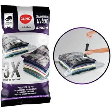 Imagem de Saco Organizador a Vácuo 50x60 Para Guardar Edredom Jogo de Lençol Rou