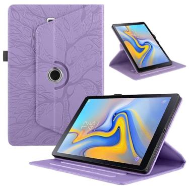 Imagem de Capa giratória para Samsung Galaxy Tab A 10,5 SM-T590/T595/T597 2018 capa de couro PU leve com suporte para tablet Galaxy Tab A 10.5 2018 - roxo