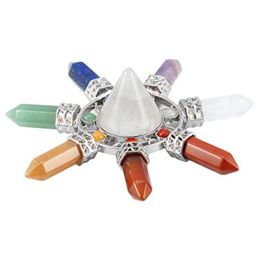 Imagem de rockcloud Taper & 7 pontos de chacra gerador de energia, pedra de cristal reparadora Reiki, Clear, 1