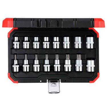 Imagem de Jogo De Soquetes E Chaves Soquete Tipo Tork Com Encaixe De 1/2 Pol. 16 Peças-Gedore Red-R68003016