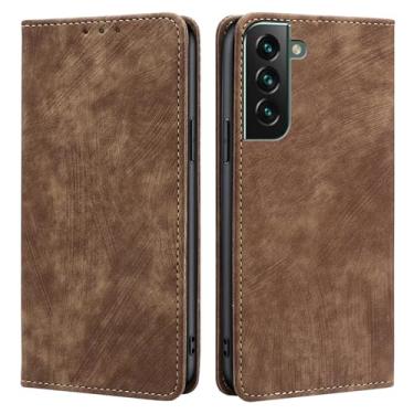 Imagem de WGHY Capa carteira para Samsung Galaxy S24/S24 Plus/S24 Ultra, capa flip de couro PU com suporte para cartão, bloqueio RFID e proteção total da câmera, capa interna de TPU, marrom, S24 6,2 polegadas