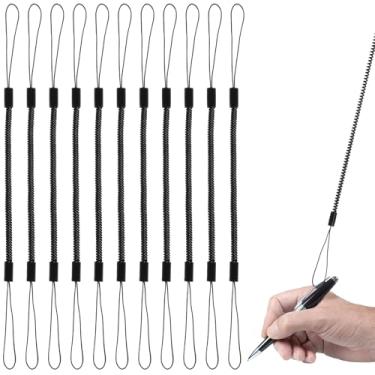 Imagem de 10 peças, cordão elástico, retrátil, anti-perda, canetas para tablet, tiras de mola retrátil, alça de bobina de mola, ferramenta perfeita para amarrar uma caneta de desenho à tela sensível ao toque