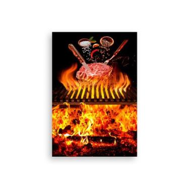 Imagem de Painel De Festa Vertical 1,50 x 2,20 - Churrasco em Brasas Realista 00