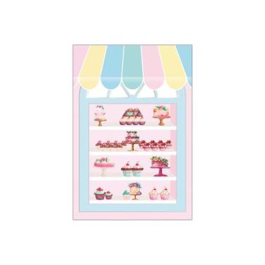 Imagem de Painel De Festa Vertical 1,50 x 2,20 - Vitrine Confeitaria Rosa 005 - 