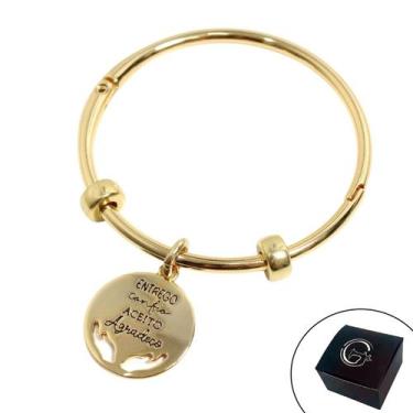 Imagem de Pulseira Feminina Entrego Aceito Confio Agradeço Semijoia - GRANADO AC