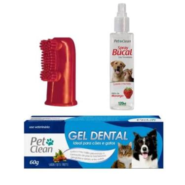Imagem de Kit Dedeira + Pasta Dente + Spray Bucal Pet Clean Cachorro, pastaTUTTY