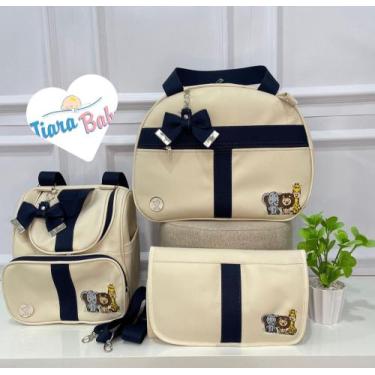 Imagem de Conjunto de luxo mochila 2 em 1/ 3 peças tiara baby - TIARA BABY , Mar