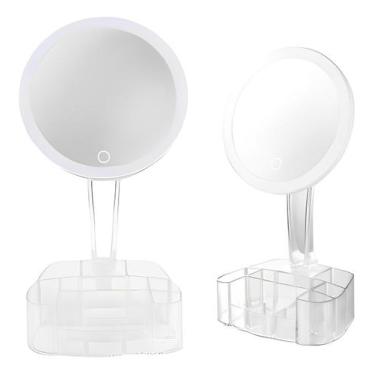 Imagem de Espelho Articulado 26 Luz Led Porta Batom Perfume Acessórios - ZEM