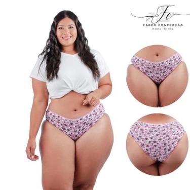 Imagem de Kit 6 Calcinha Calçola De Algodão Senhora Premium Plus Size Faber - Fa