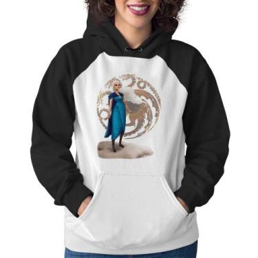 Imagem de Moletom Feminino Daenerys Targaryen Art - Foca na Moda, Branco, Preto,