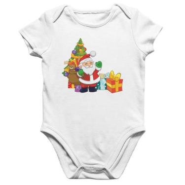 Imagem de Body Bebê Algodão Natal Papai Noel - Foca na Moda, Branco, G