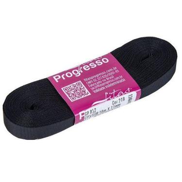 Imagem de Fita Gorgurão Progresso 11mm nº2 - 10m Cor 219 Preto - 01 unidade - Fi