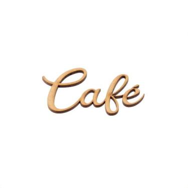 Imagem de Aplique Lettering Café Pequeno Artesanato Decoração C/ 6 Peças - Metal