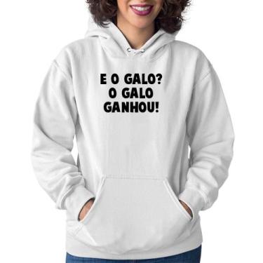Imagem de Moletom Feminino E o galo O galo ganhou! - Foca na Moda, Branco, G