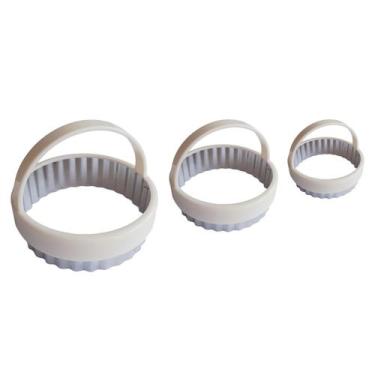 Imagem de 3pçs cortador molde forma c/ alça massa biscuit - Círculo - Clink