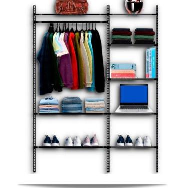 Imagem de Closet Aramado - Linear CLR134 - 1,60 Smart Black - Casa Expressa
