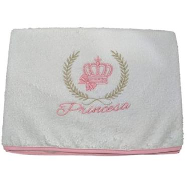 Imagem de Toalha de banho forrada para bebê/nenem menina - Brilho baby , rosa pr