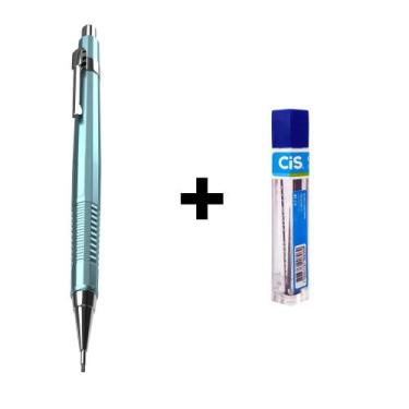 Imagem de Kit Lapiseira Tecnocis Azul Metálico Boho + Grafite 0.7mm