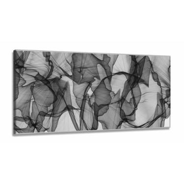 Imagem de Quadro Abstrato Design Moderno Preto E Branco Verticalem Tecido Canvas