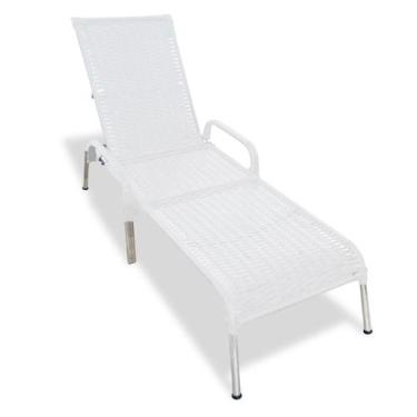 Imagem de Espreguiçadeira Piscina Reclinável Alumínio Fibra Sintética Madrid - M