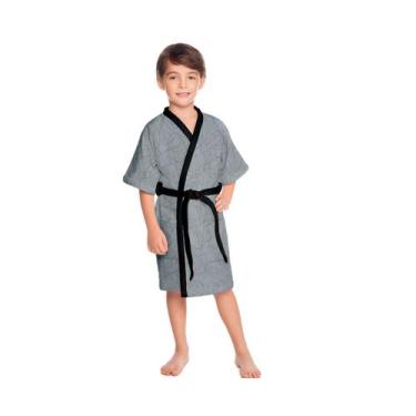 Imagem de Roupão Infantil Aveludado Banho Piscina Praia Kimono Estampa Playstati